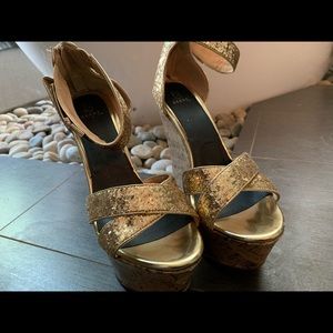 Gold Glitter Wedges